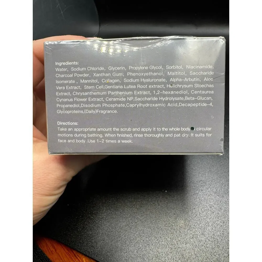 NWT Yves Botanicals Charcoal Scrub Full Size Sealed